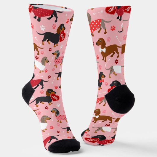 Valentijn Dachshund Socks Sokken (Gebogen)