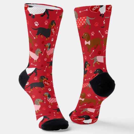 Valentijn Dachshund Socks Sokken (Gebogen)