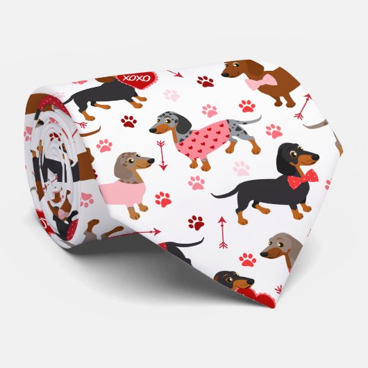 Valentijn Dachshund Stropdas (Opgerold)