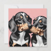 Valentijn Dachshund Sweethearts Liefde Feestdagenkaart (Voorkant)