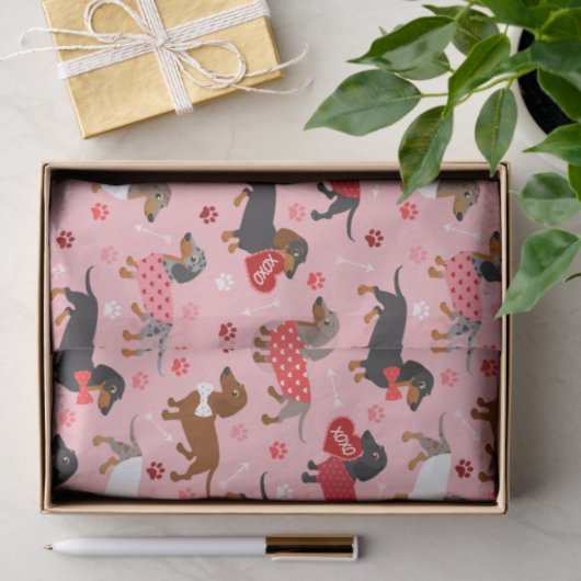 Valentijn Dachshund Tissuepapier (Geschenk)