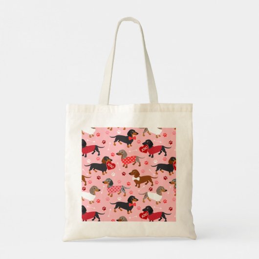 Valentijn Dachshund Tote Bag (Achterkant)