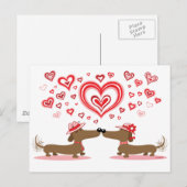 Valentijn Dachshunds Feestdagenkaart (Voorkant / Achterkant)