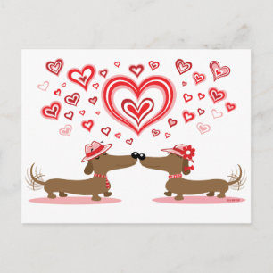 Valentijn Dachshunds Feestdagenkaart