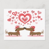 Valentijn Dachshunds Feestdagenkaart (Voorkant)