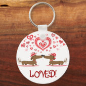 Valentijn Dachshunds Sleutelhanger (Voorkant)