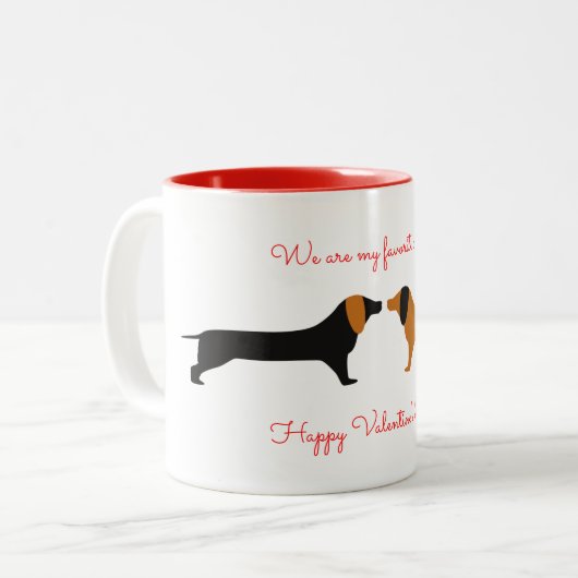 Valentijn Dachsund Mok (Voorkant links)