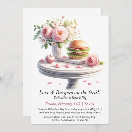 Valentijn Dag BBQ Uitnodiging (Voorkant / Achterkant)