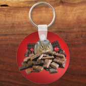 Valentijn-dag-chocolade-chipmunk Sleutelhanger (Voorkant)