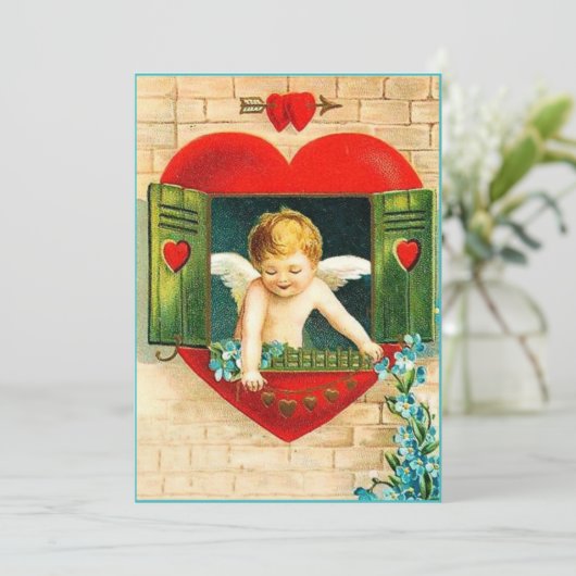  Valentijn Dag Engel vol liefde Feestdagenkaart (Staand voorkant)