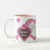Valentijn Dag Kat Aangepaste foto- en tekstMok Tweekleurige Koffiemok (Links)