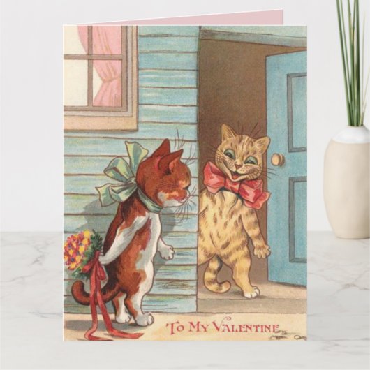 VALENTIJN DAG KAT LOUIS WAIN GROTE KAART (Voorkant)