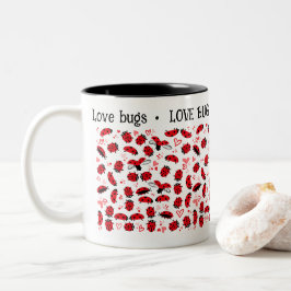 Valentijn Dag mok Fun Love Bugs red