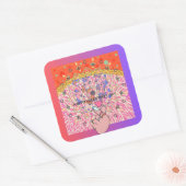 VALENTIJN DAG VIERKANTE STICKER (Envelop)