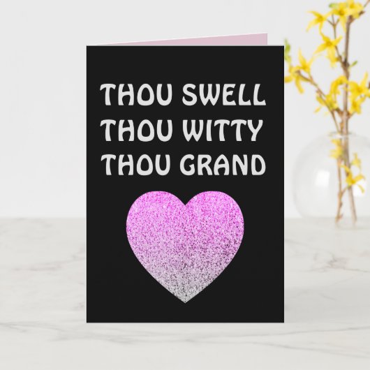 VALENTIJN DAG VINTAGE ROMANTISCHE KAART (Gele Bloem)