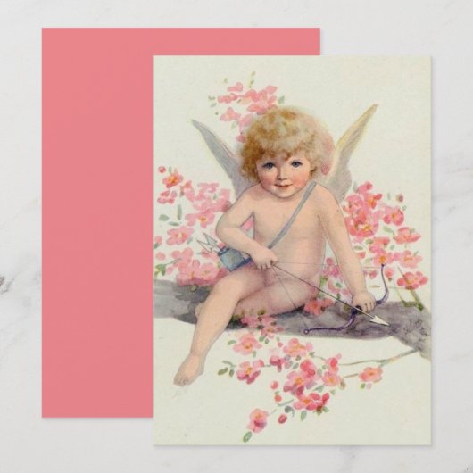  Valentijn-dagengel in de boom Feestdagenkaart (Voorkant / Achterkant)