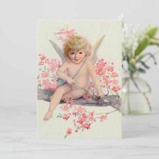  Valentijn-dagengel in de boom Feestdagenkaart (Staand voorkant)