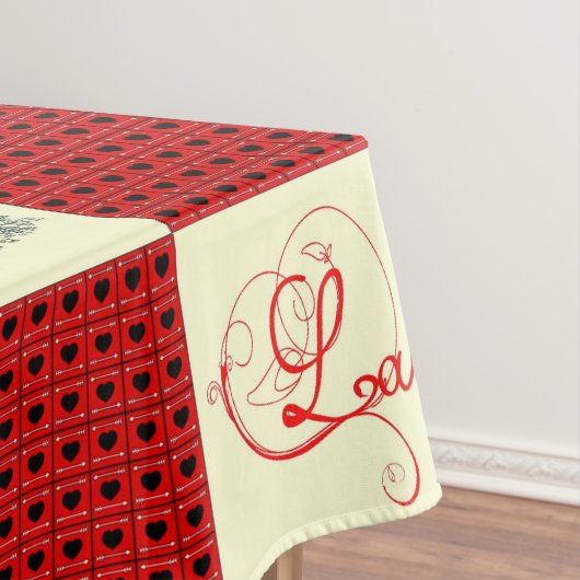 Valentijn dambord tafelkleed (Voorbeeld)