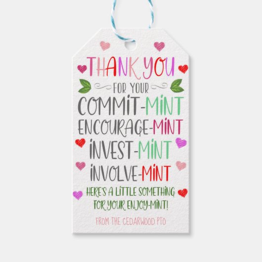 Valentijn Dank u Labels Cadeaulabel (Voorkant)