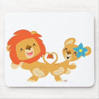 Valentijn dansende leeuw-paar mousepad muismat