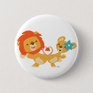 Valentijn danst leeuw-paar-knoppenbadge ronde button 5,7 cm
