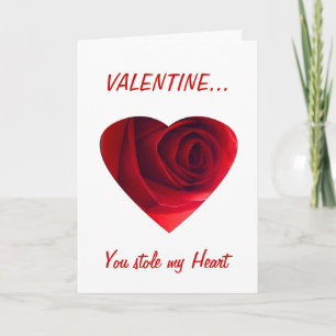 Valentijn dat je mijn hart hebt gestolen - Red Ros Feestdagen Kaart