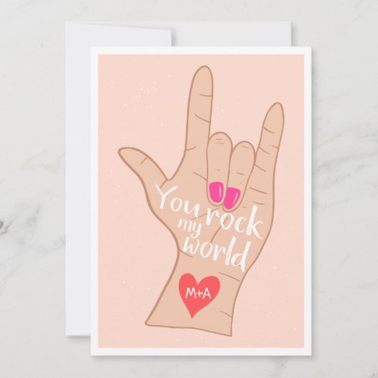 Valentijn dat je mijn wereld een leuke illustratie kaart (Voorkant)