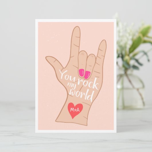 Valentijn dat je mijn wereld een leuke illustratie kaart (Staand voorkant)