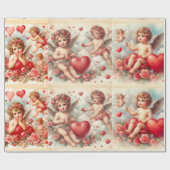Valentijn 'Day Cherub Pattern Wrapping Papier (Vlak)