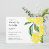 Valentijn Day Dinner Lemon Party Waterverf Feestdagenkaart (Staand voorkant)