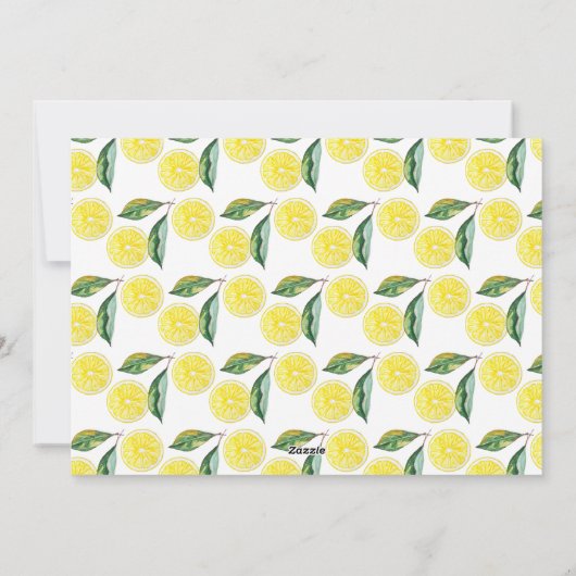 Valentijn Day Dinner Lemon Party Waterverf Feestdagenkaart (Achterkant)