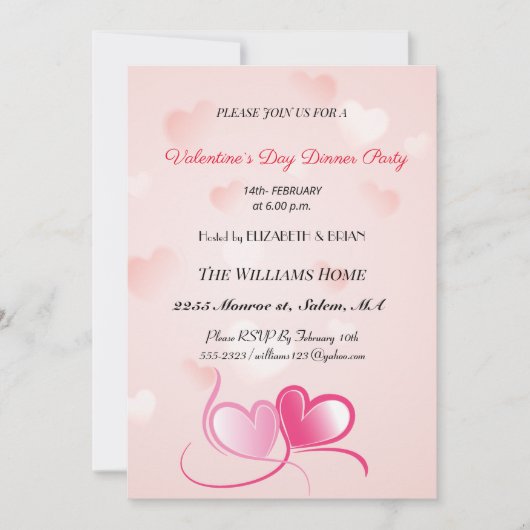 Valentijn Day Dinner Party Feestdagenkaart (Voorkant)