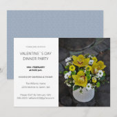 Valentijn Day Dinner Party Modern Script Photo Feestdagenkaart (Voorkant / Achterkant)