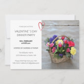 Valentijn Day Dinner Party Modern Script Photo Feestdagenkaart (Voorkant)