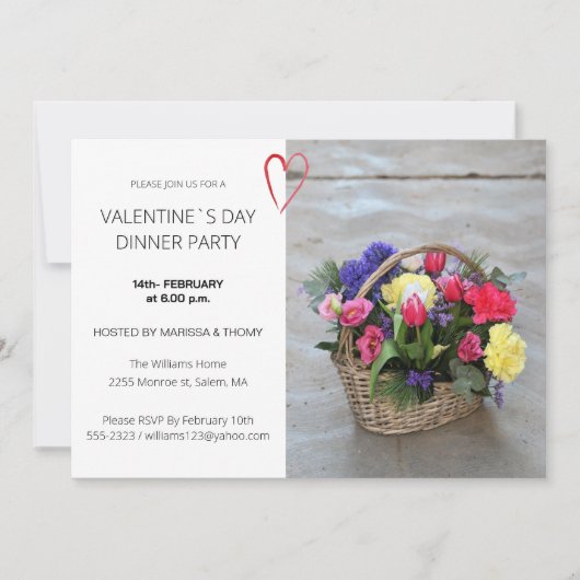 Valentijn Day Dinner Party Modern Script Photo Feestdagenkaart (Voorkant)