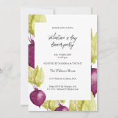 Valentijn Day Dinner Party Waterverf Bettroot Feestdagenkaart (Voorkant)