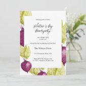 Valentijn Day Dinner Party Waterverf Bettroot Feestdagenkaart (Staand voorkant)