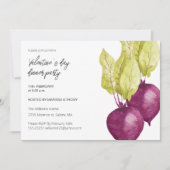 Valentijn Day Dinner Party Waterverf Bettroot Feestdagenkaart (Voorkant)