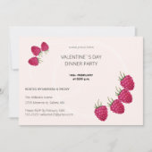 Valentijn Day Dinner Party Waterverf Raspberry Feestdagenkaart (Voorkant)