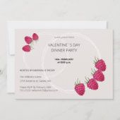 Valentijn Day Dinner Party Waterverf Raspberry Feestdagenkaart (Voorkant)