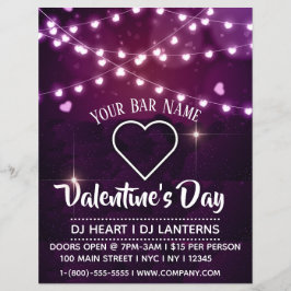 Valentijn Day Heart Lantern Bar Event Flyer