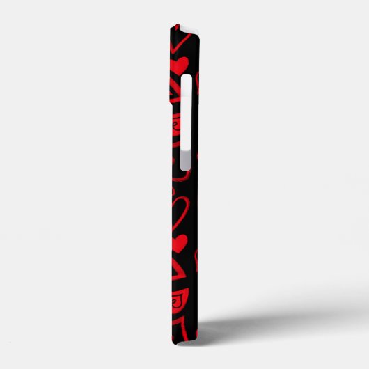 Valentijn Day phone case Fun hearts monogram (Achterkant / Links)