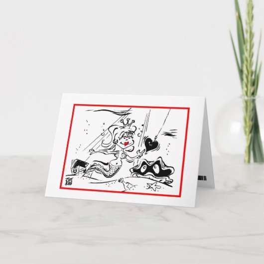 Valentijn: DE "HAAK, LIJN & DAALT HAAR " Feestdagen Kaart (Voorkant)