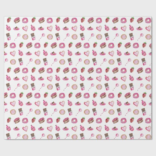 Valentijn Desserts Little Lieverd Birthday Cute Cadeaupapier (Vlak)