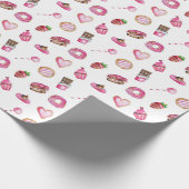 Valentijn Desserts Little Lieverd Birthday Cute Cadeaupapier (Hoek)