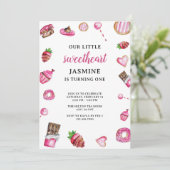 Valentijn Desserts Little Lieverd Birthday Cute Kaart (Staand voorkant)