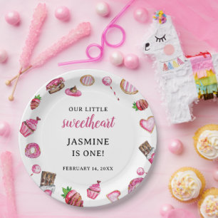 Valentijn Desserts Little Lieverd Birthday Cute Papieren Bordje