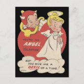Valentijn Devil en Angel Feestdagenkaart (Voorkant)