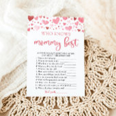 Valentijn die mama kent beste Baby shower spel Kaart