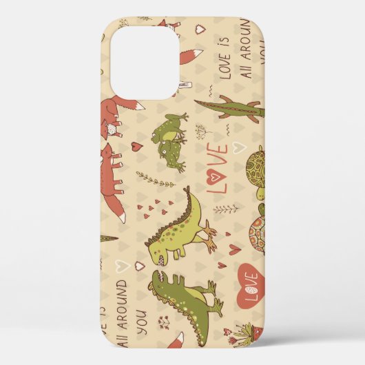 Valentijn Dier Hand-getrokken Print Case-Mate iPhone Case (Achterkant)